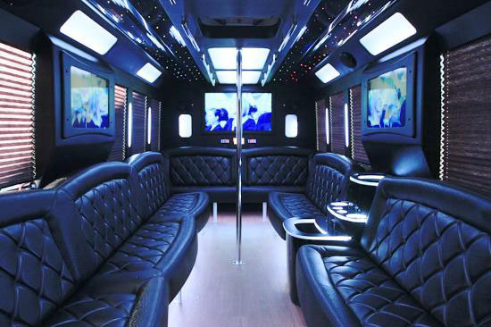 25 PASSENGER PARTY BUS LIMO BUS INTERIOR