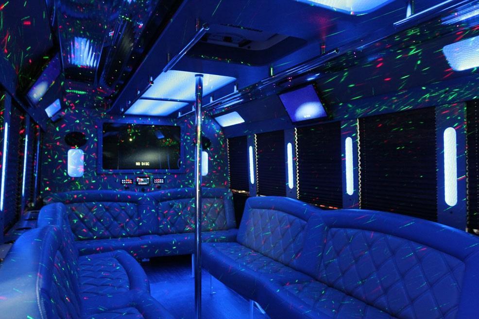 30 PASSENGER PARTY BUS LIMO BUS INTERIOR